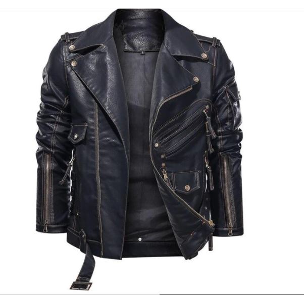 Men Black Leather Stylish Biker Jacket, Racer Jacket for ,Fashion Jacket