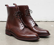 Men Brown Color Leather Ankle Boots, New Leather Lace Up Boots