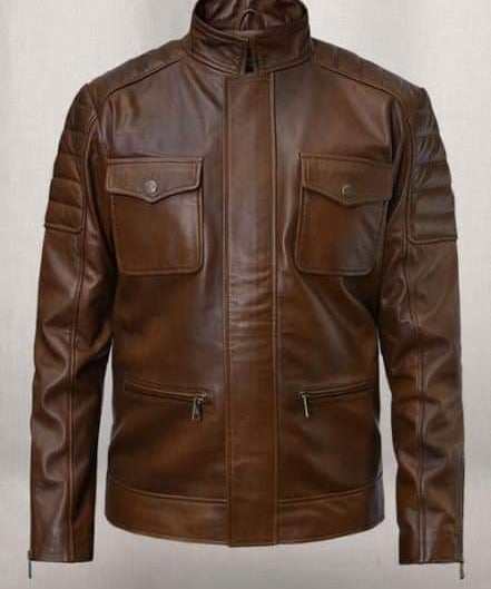 Men Brown Real Leather motocycle Jacket, Men Antique Brown Biker Jacket