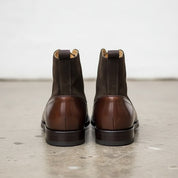 Men Brown Suede And Leather Lace Up Boots, Mens Fashion Leather Boots