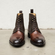 Men Brown Suede And Leather Lace Up Boots, Mens Fashion Leather Boots