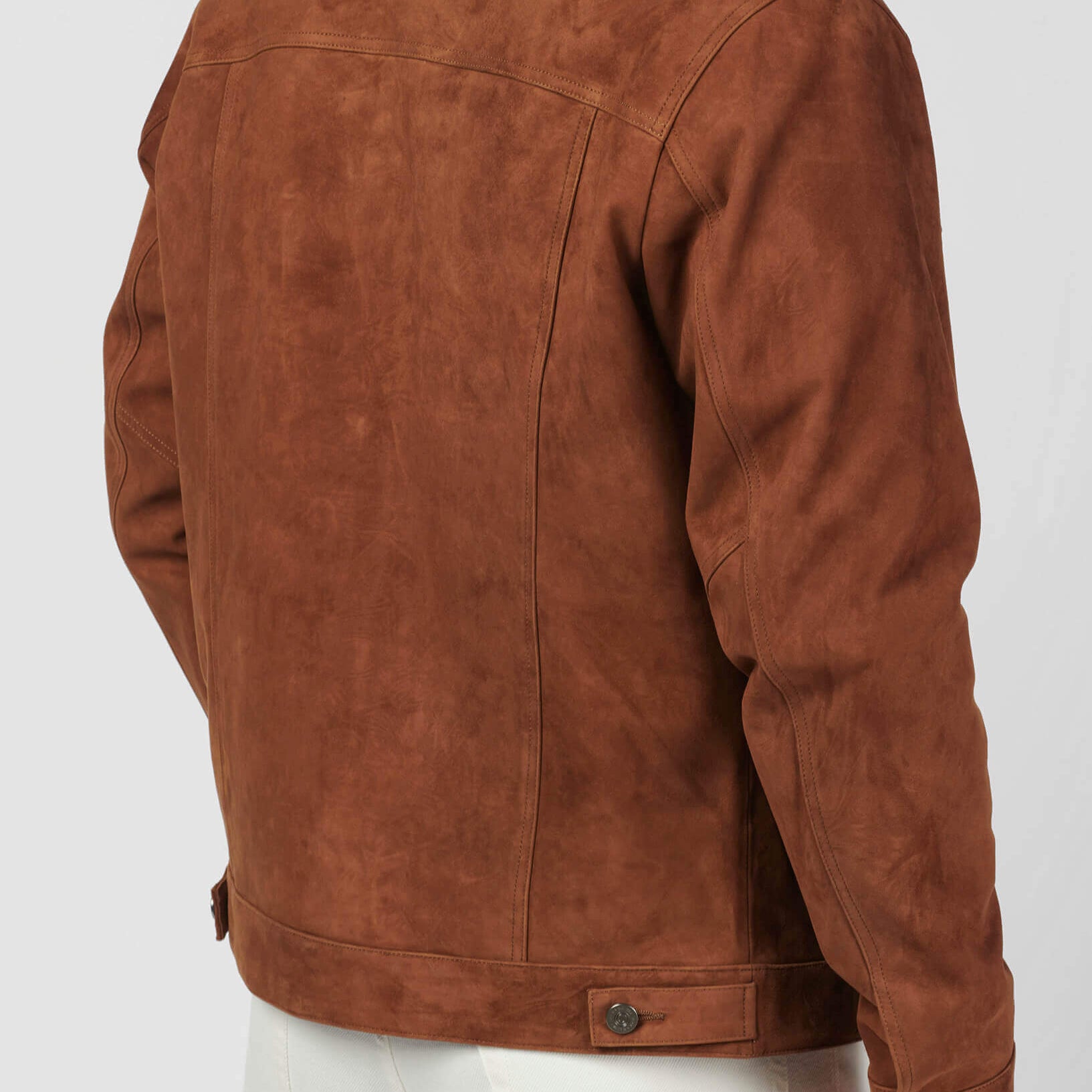 Men brown suede trucker jacket, Men trucker suede shirt collared jacket