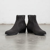 Men Dark Gray Suede Ankle Boots, Zipper Ankle Boots, Leather Boots