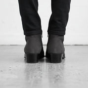 Men Dark Gray Suede Ankle Boots, Zipper Ankle Boots, Leather Boots