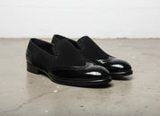 Men Fashion Style Black Formal Shoes, Wingtip Brogue Leather Shoes - 3-4-right-view