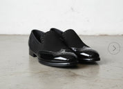 Men Fashion Style Black Formal Shoes, Wingtip Brogue Leather Shoes - front-view