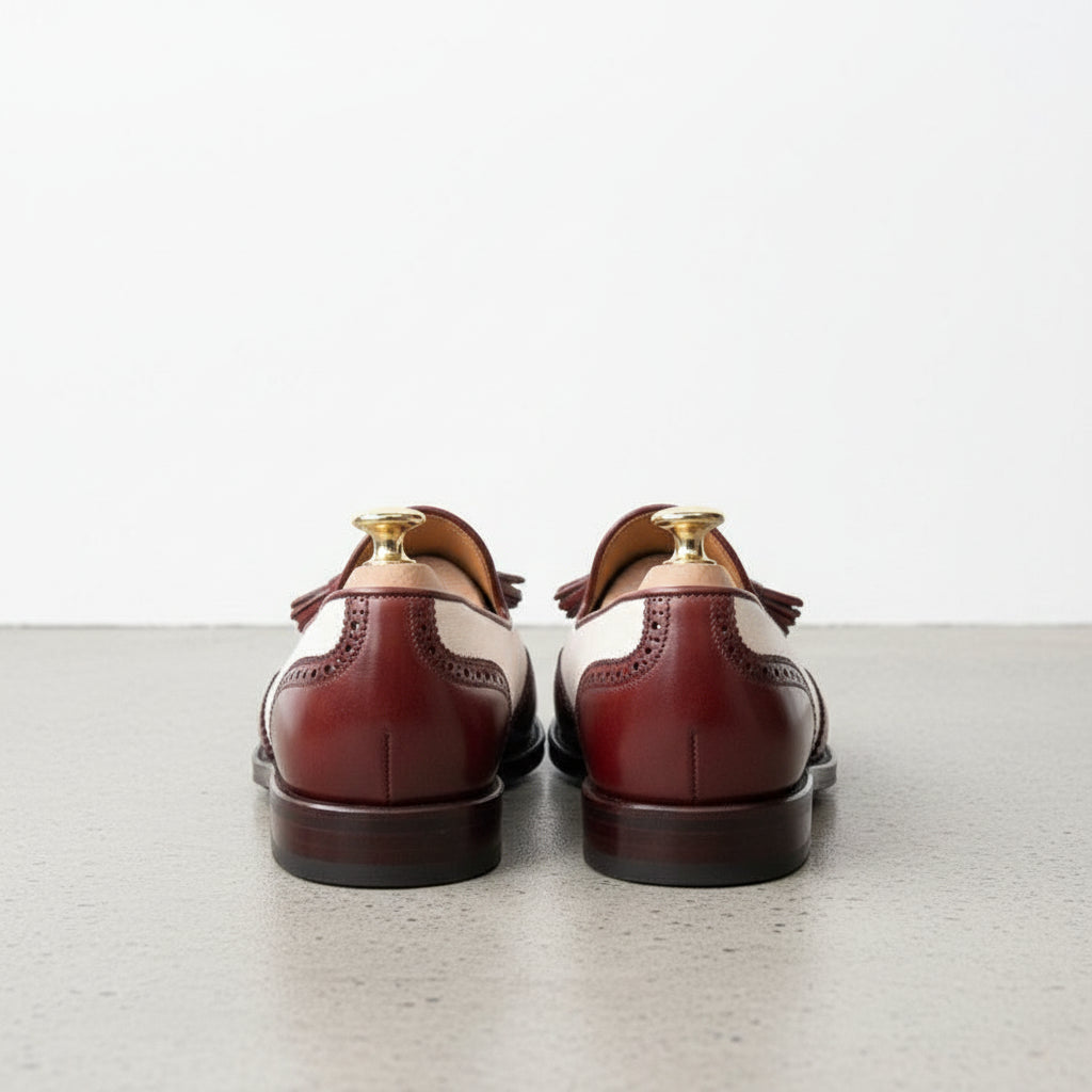 Men Fashion Wingtip Two Tone Leather Shoes Beige and Burgundy Shoes Rebels Market Men Fashion Wingtip Two Tone Leather Shoes Beige and Burgundy Shoes Rebels Market