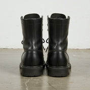 Men Lace up Boots, Men Combat Leather Boots, Men Boots - back-view