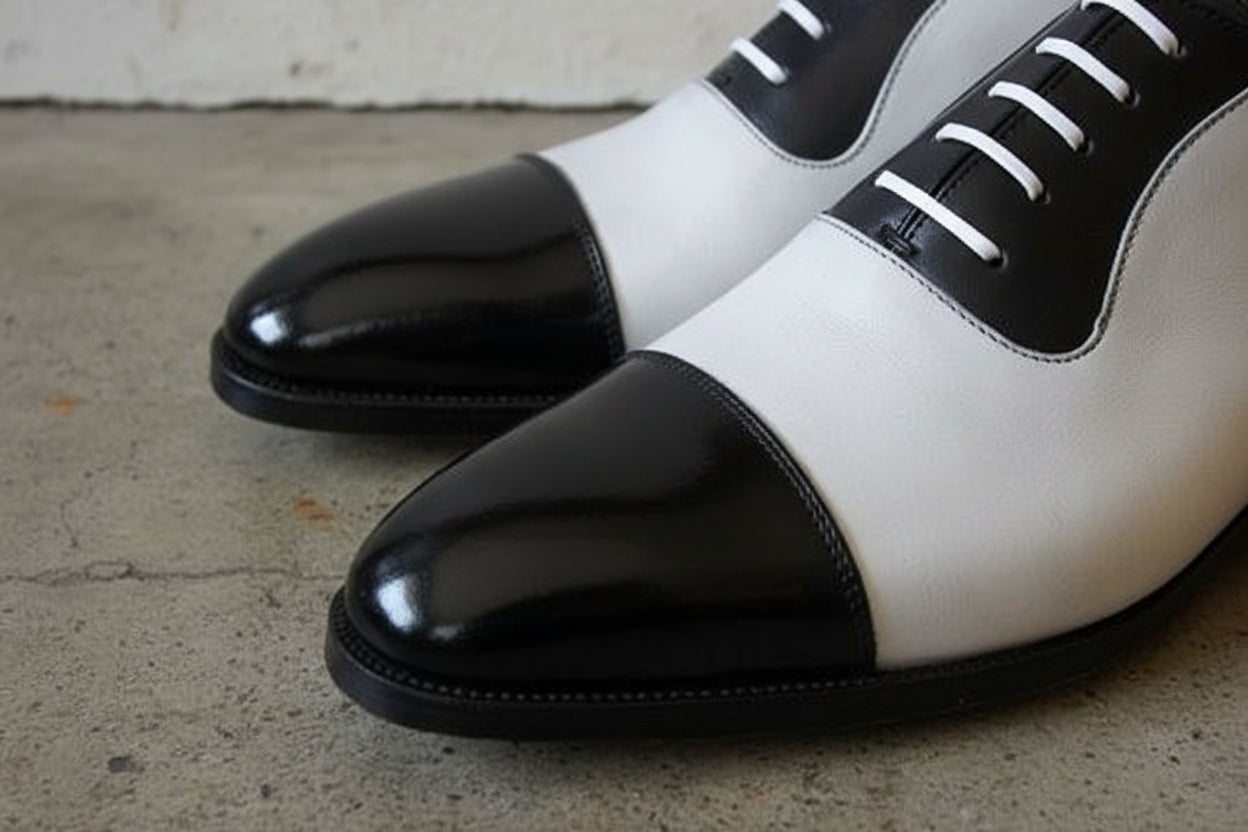 Men's Black and White Spectator Dress Shoes US 10 / Black/White / D - Standard Men's Black and White Spectator Dress Shoes US 10 / Black/White / D - Standard