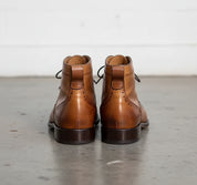 Men Tan Brown Wing Tip Brogue Ankle High Lace Up Boots, Ankle Boots