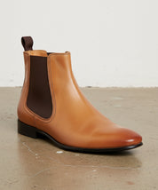 Men Tan color Leather Chelsea boots, casual Leather ankle boots - detail-view-showing-texture
