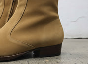 Men Tan Color Suede Ankle Boots, Side Zipper Boots, Ankle Boots