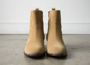 Men Tan Color Suede Ankle Boots, Side Zipper Boots, Ankle Boots