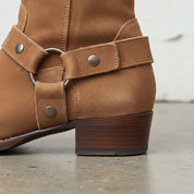 Men Tan Suede Ankle High Casual Boots, Mens Fashion Casual Ankle Boots - detail-view-showing-texture