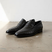 Mens Alligators Shoes, Classica crocodile Patterned dress shoes moccasins - angle-view-showing-depth