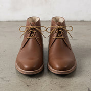 Men's Antique Brown Plain-Toe Leather Chukka Boots — Russell