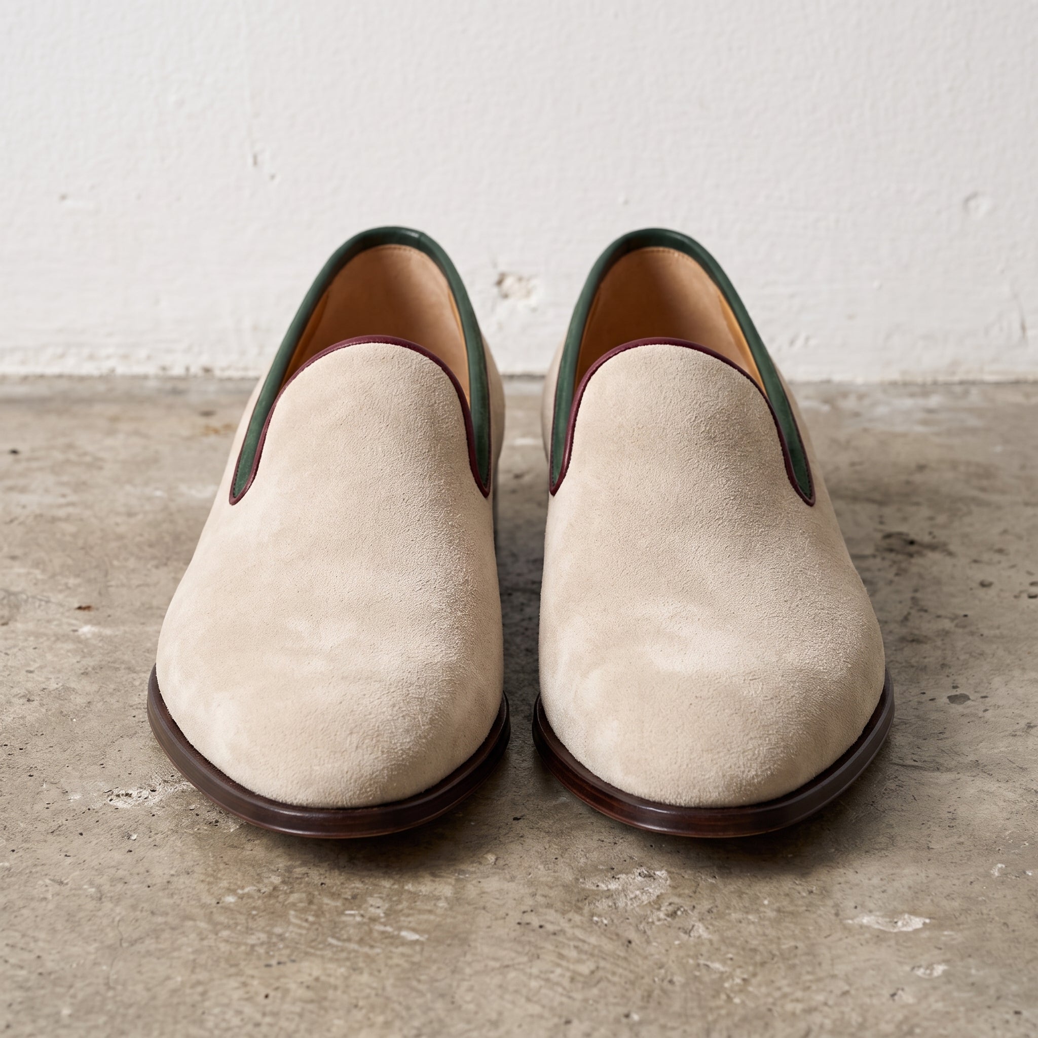 Men's Beige Suede Loafers — Abbeyton