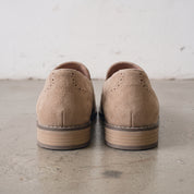 Men's Beige Suede Tassel Loafers — Huxford