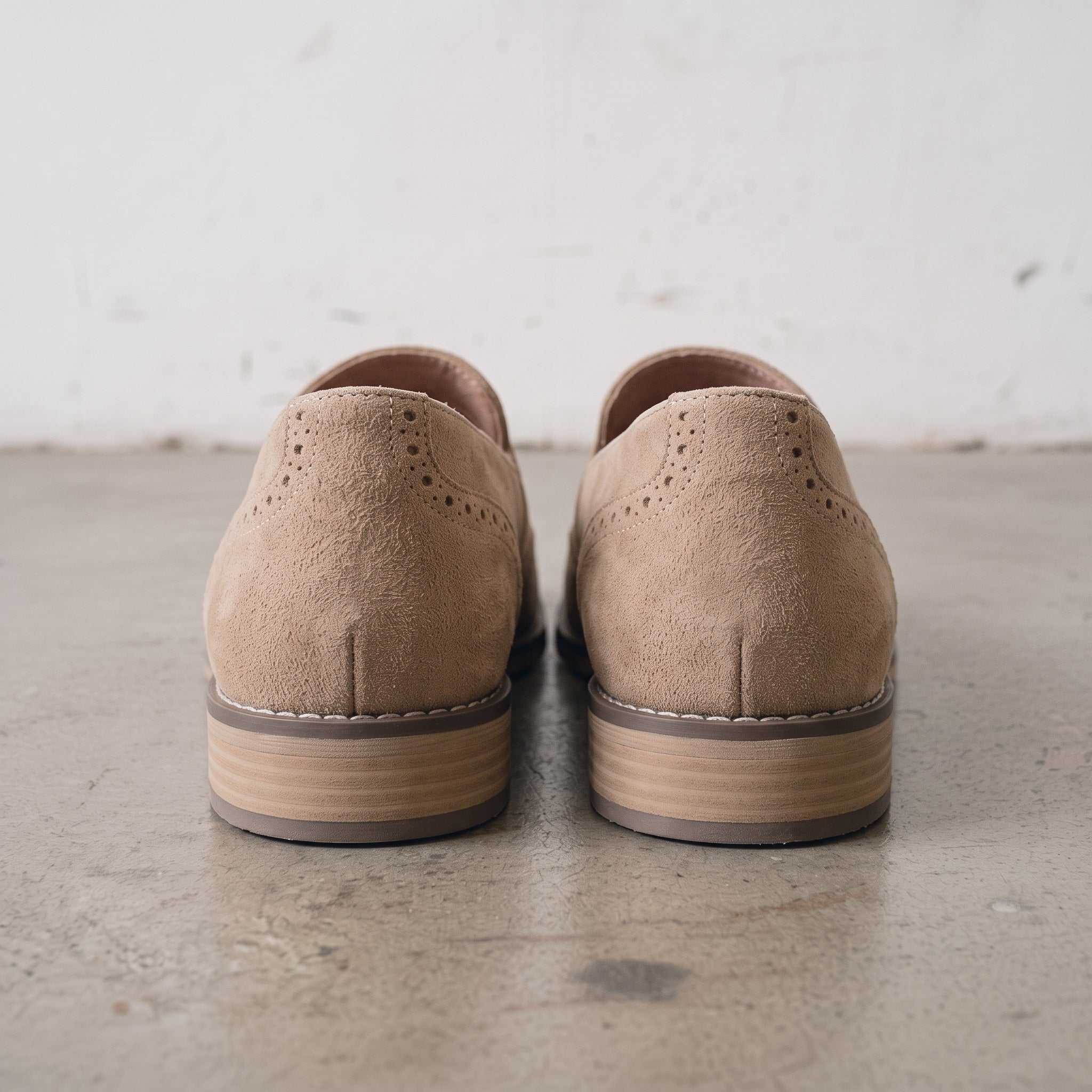 Men's Beige Suede Tassel Loafers — Huxford