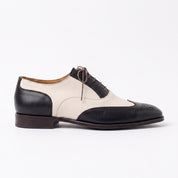 Men's Black and Cream Wingtip Leather Spectator Oxfords — Guildford