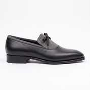Men's Black and Grey Plain-Toe Leather Opera Pumps — Buckenham — Buckenham