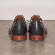 Men's Black and Grey Two-Tone Wingtip Leather Spectator Oxfords — Edgeley