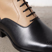 Men's Black and Tan Two-Tone Leather Balmoral Boots — Stockport