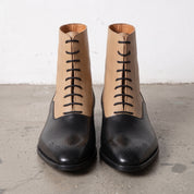 Men's Black and Tan Two-Tone Leather Balmoral Boots — Stockport