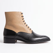 Men's Black and Tan Two-Tone Leather Balmoral Boots — Stockport