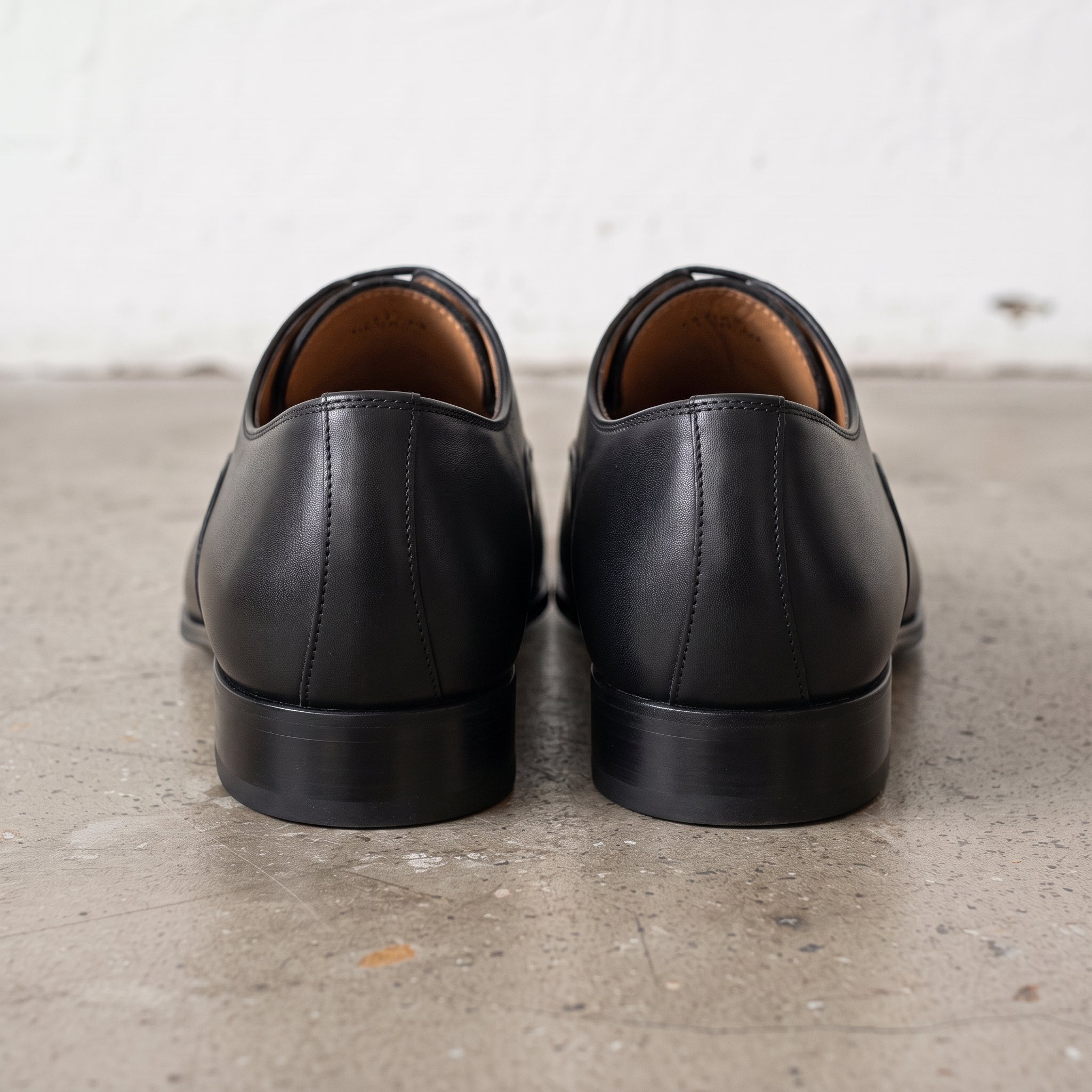 Men's Black and Red Cap-Toe Leather Oxfords — Kenley