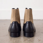 Men's Black and Tan Cap-Toe Leather Balmoral Boots — Beeton