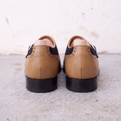 Men's Black and Tan Leather Monk Strap Shoes — Bramhall