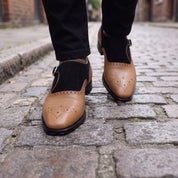 Men's Black and Tan Leather Monk Strap Shoes — Bramhall