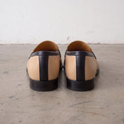 Men's Black and Tan Leather Penny Loafers — Laxton