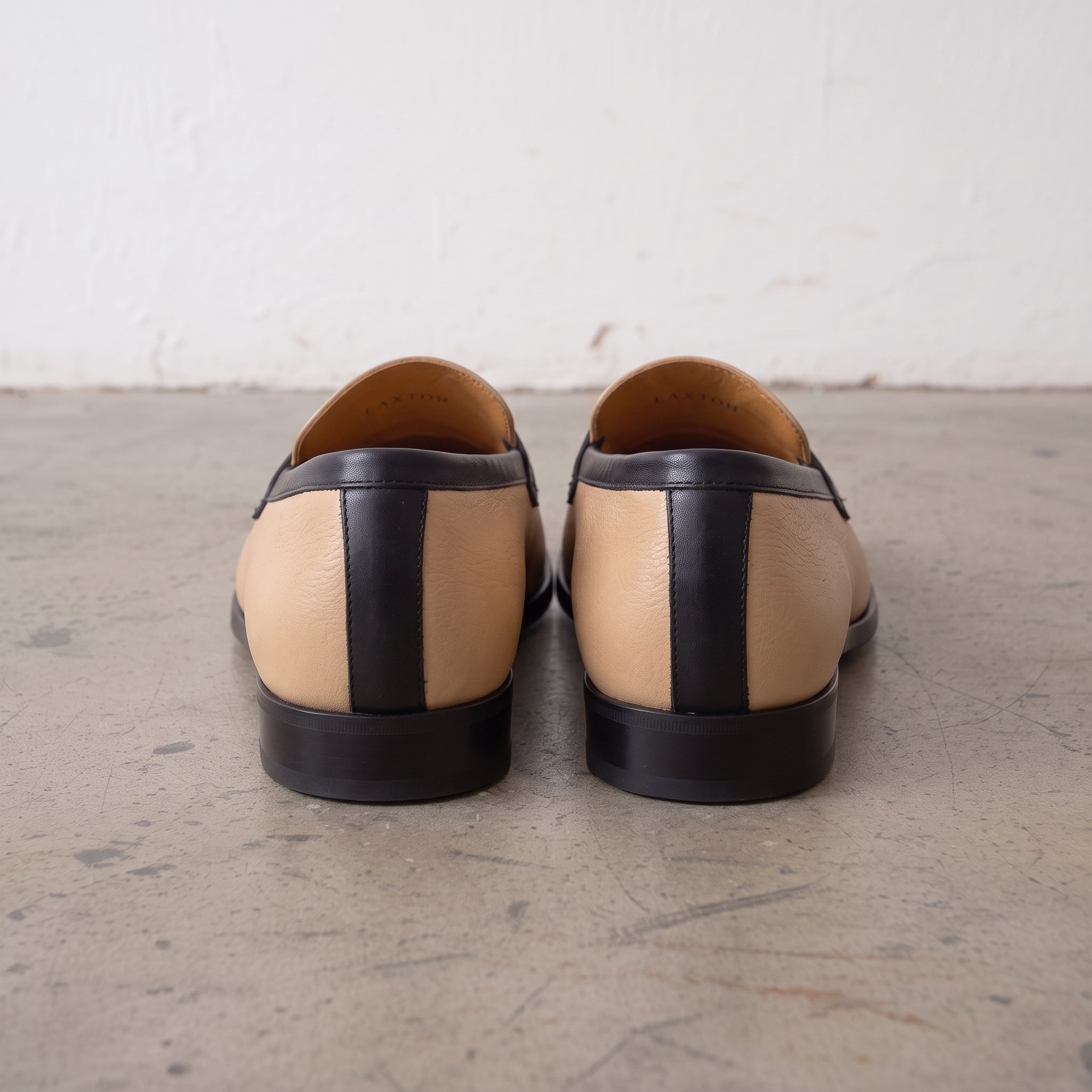 Men's Black and Tan Leather Penny Loafers — Laxton