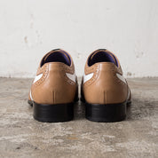 Men's Tan and White Wingtip Leather Spectator Oxfords — Bardolph