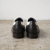 Men's Black and White Two-Tone Wingtip Leather Oxfords — Gunnell