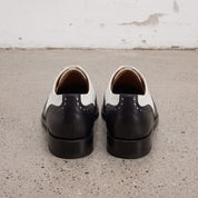 Men's Black and White Wingtip Pebbled Leather Oxfords — Bayford — Bayford
