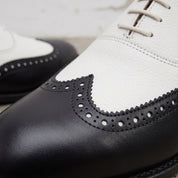 Men's Black and White Wingtip Pebbled Leather Oxfords — Bayford — Bayford