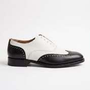 Men's Black and White Wingtip Pebbled Leather Oxfords — Bayford — Bayford