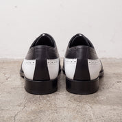 Men's Black and White Wingtip Leather Spectator Oxfords — Bridgham