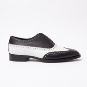 Men's Black and White Wingtip Leather Spectator Oxfords — Bridgham
