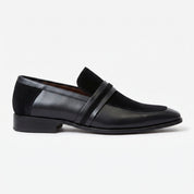 Men's Black Plain-Toe Leather Loafers — Herston