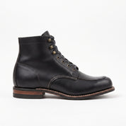 Men's Black Moc-Toe Leather Ankle Boots — Atlow