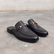Men's Black Apron-Toe Leather Bit Loafers — Gladstone — Gladstone