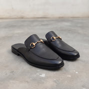 Men's Black Apron-Toe Leather Bit Loafers — Gladstone — Gladstone