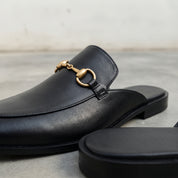 Men's Black Apron-Toe Leather Bit Loafers — Gladstone — Gladstone