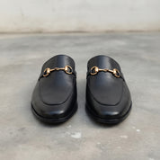Men's Black Apron-Toe Leather Bit Loafers — Gladstone — Gladstone