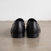 Men's Black Apron-Toe Leather Bit Loafers — Austwick