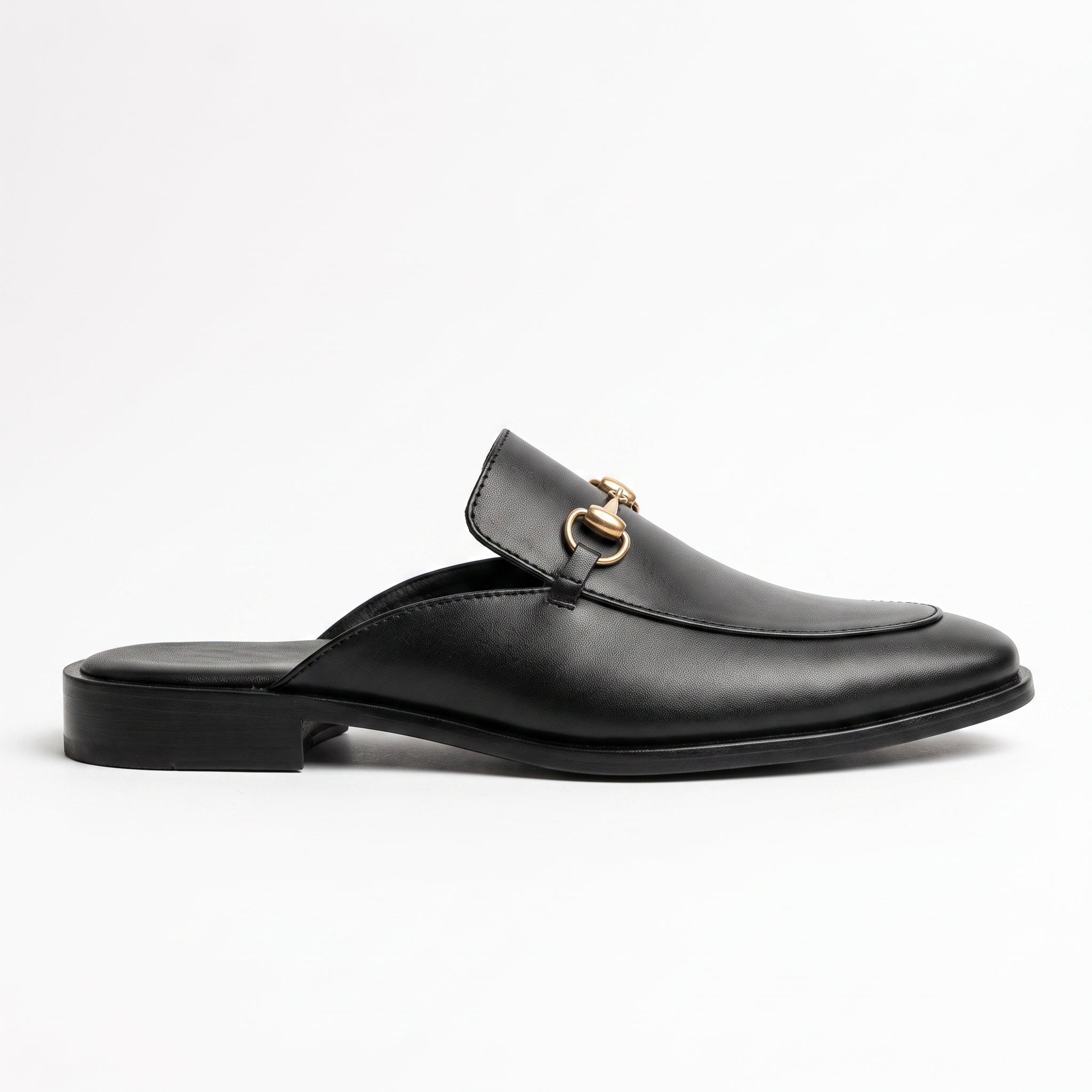 Men's Black Apron-Toe Leather Bit Loafers — Gladstone — Gladstone